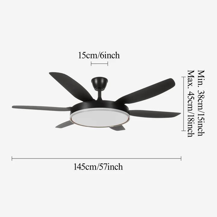 Black 56inch Ceiling Fan Light with Remote