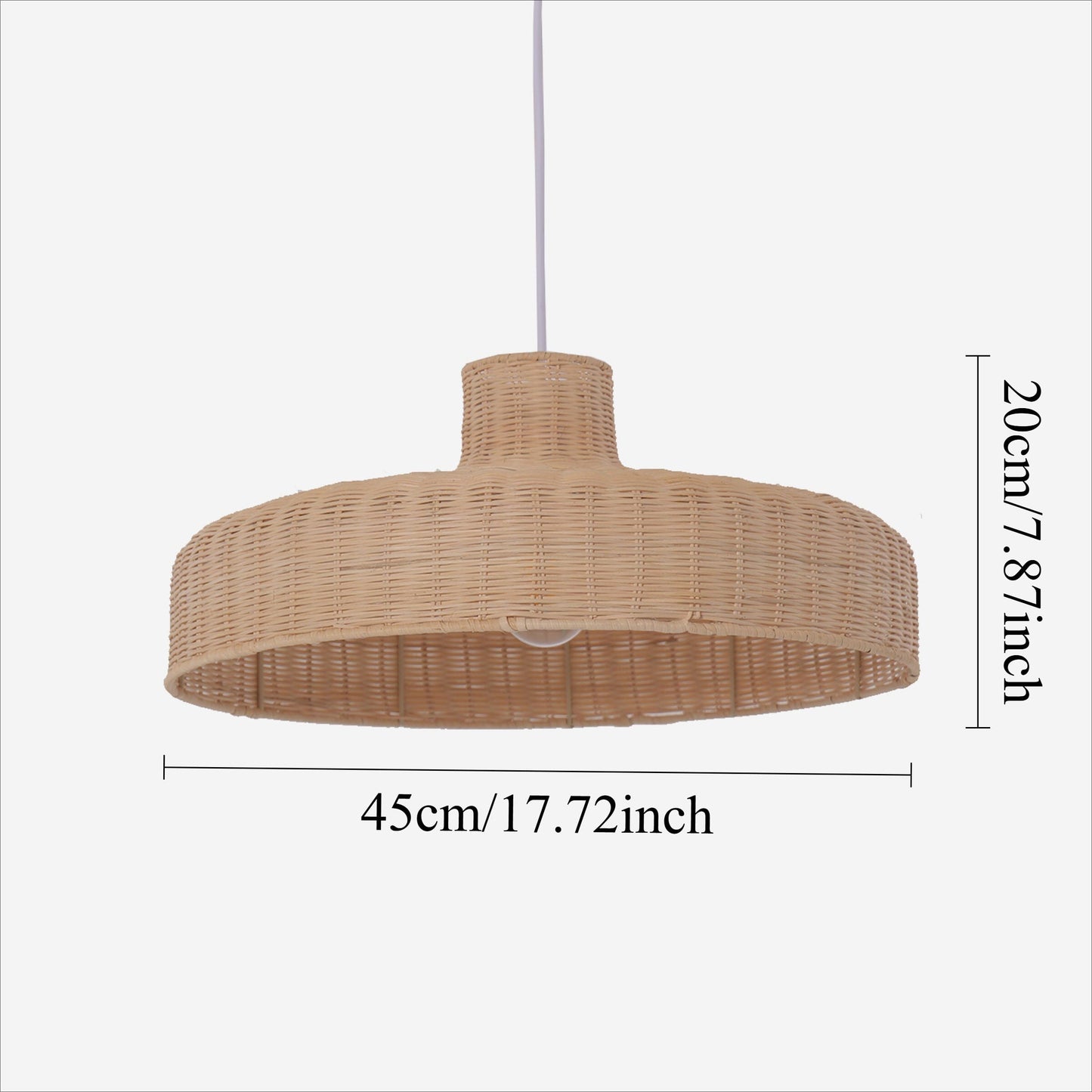 Lightsin Flat Teapot-Shaped Japanese Rattan Pendant Light – Natural Elegance Lightsin UK