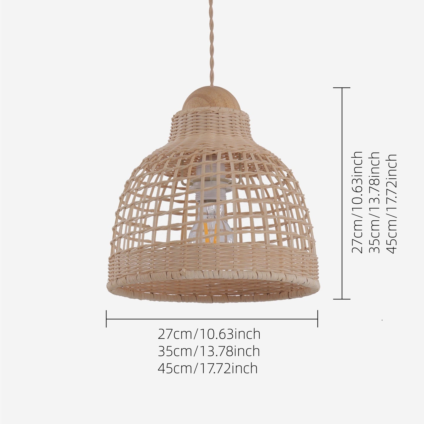 Lightsin Elegant Vintage Woven Rattan Minimalist Pendant Light Lightsin UK