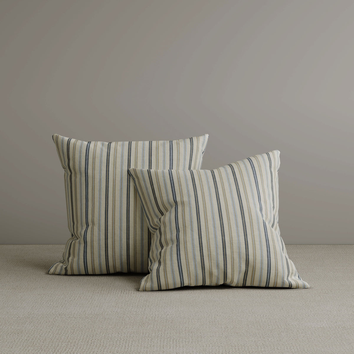 Cottonfy Square Exclusive Design Cushion in Light Blue Striped Cotton Linen, 45*45CM Living and Home