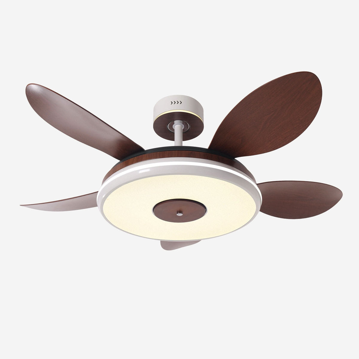 48 inch ceiling fan with dimmable LED light highlighting the blade and light ring