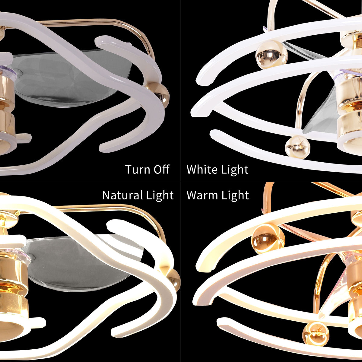 Living Nest UK Modern Ceiling Fan Light with Remote Control Low-Noise Adjustable Fan Light Living Nest UK
