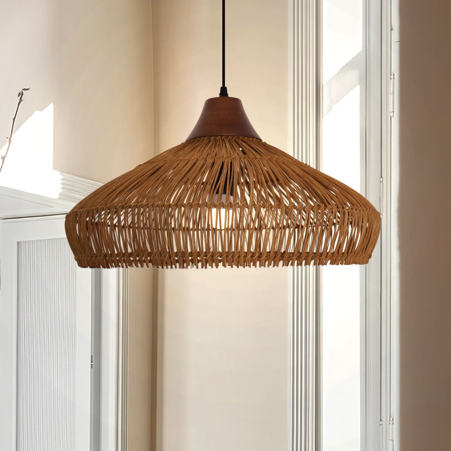 Living Nest UK Bell-Shaped Handcrafted Bamboo Kitchen Pendant Lighting Living Nest UK 40 cm Dia ¡Á25 cm H
