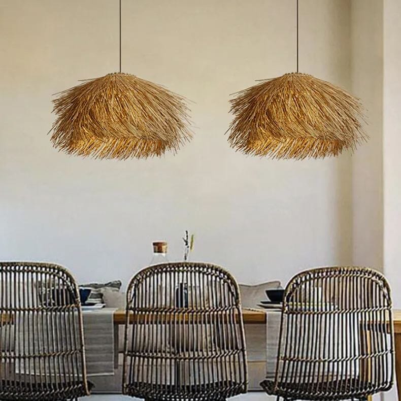 Lightsin Straw Stack Shaped Rattan Woven Pendant Light Lightsin UK