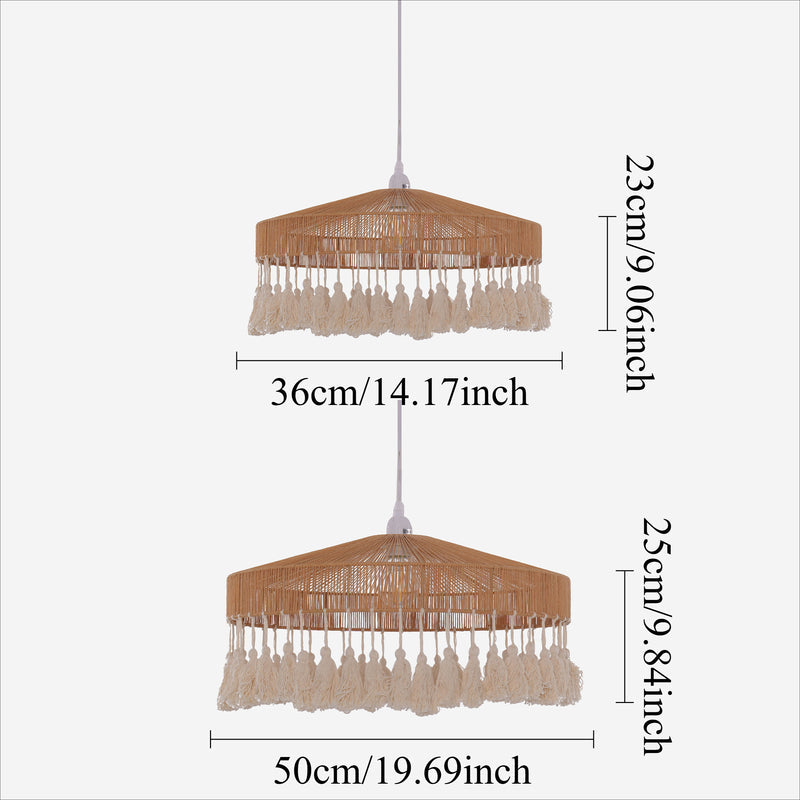 Tassel Breeze Woven Pendant Light | Handcrafted Paper Rope Boho Ceiling Lamp
