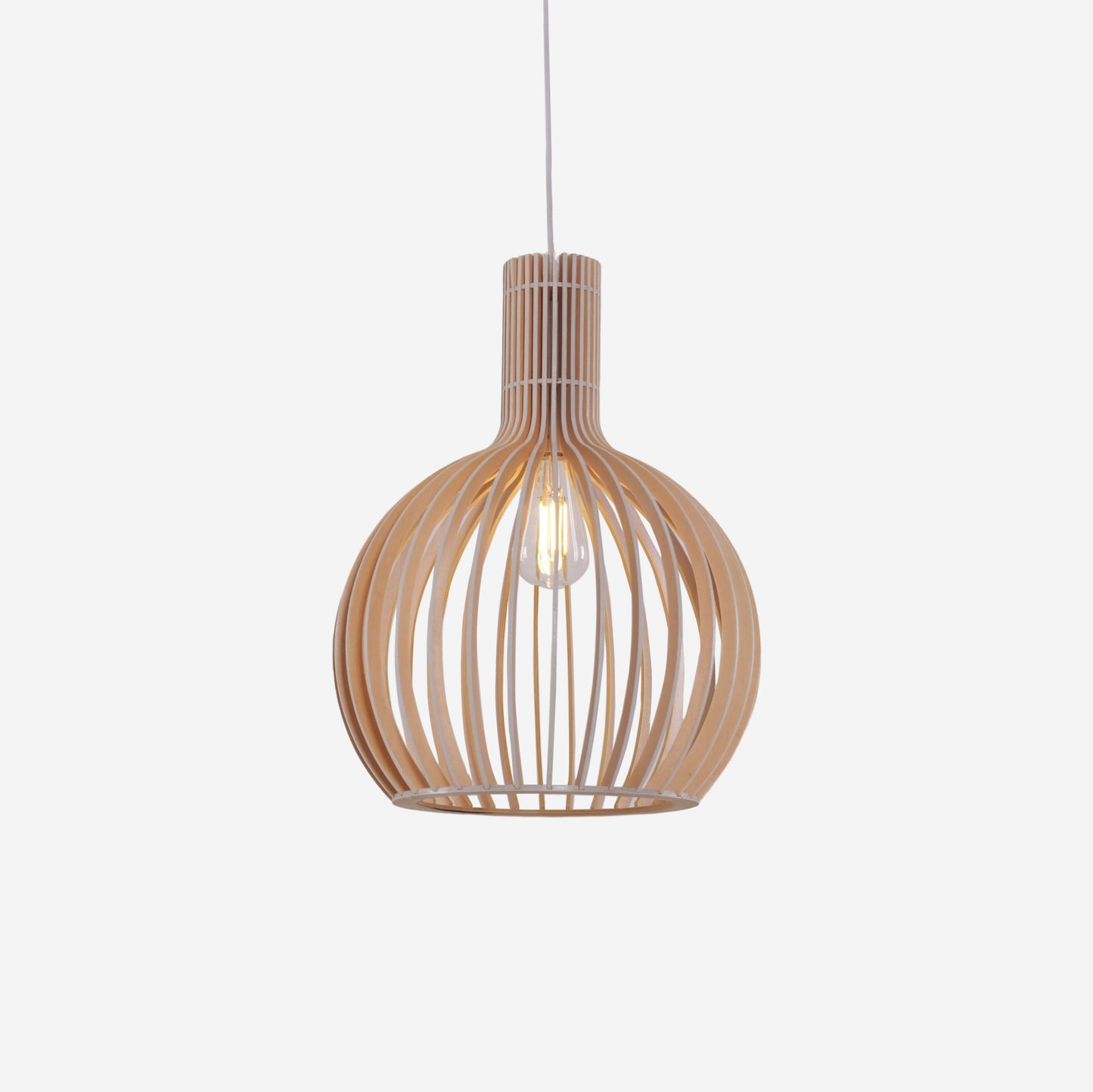 Lightsin Scandinavian LED Wooden Birdcage Pendant Light Lightsin UK