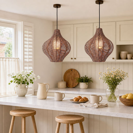Lightsin Minimalist Handmade Wooden Rattan Pendant Light Lightsin UK 