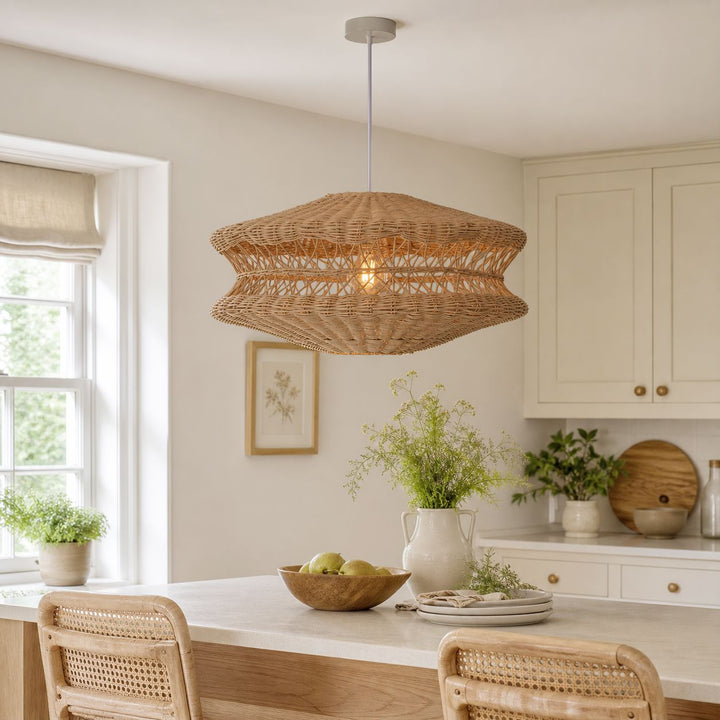 Lightsin Bohemian Wicker Hanging Lamp with Layered Woven Structure Lightsin UK 