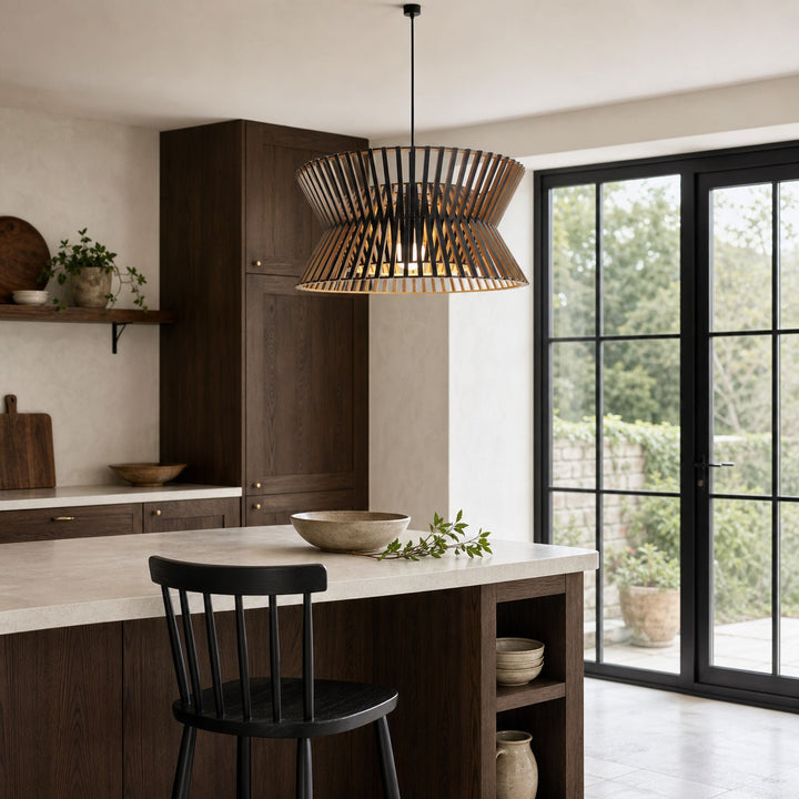 Lightsin Modern LED Wood Craft Drum Hanging Pendant Lights Lightsin UK 