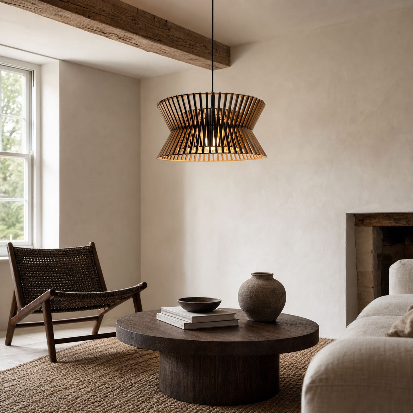 Lightsin Modern LED Wood Craft Drum Hanging Pendant Lights Lightsin UK 