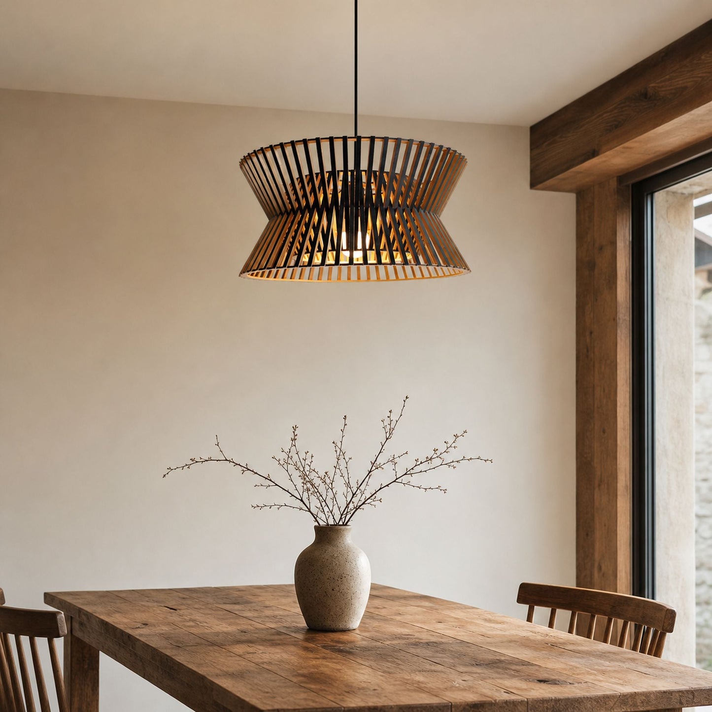 Lightsin Modern LED Wood Craft Drum Hanging Pendant Lights Lightsin UK 