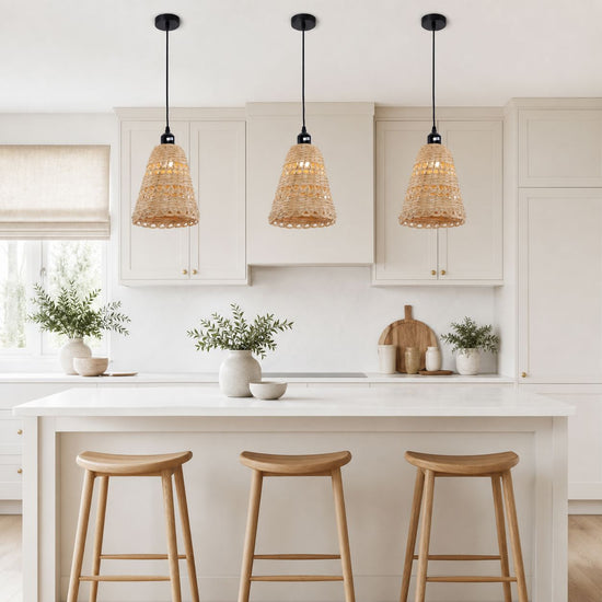 Lightsin Modern Bamboo Handwoven Warm Glow Pendant Light Lightsin UK 