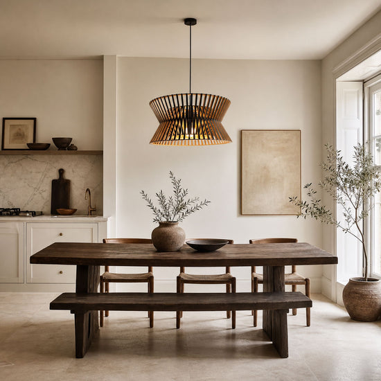 Lightsin Modern LED Wood Craft Drum Hanging Pendant Lights Lightsin UK 