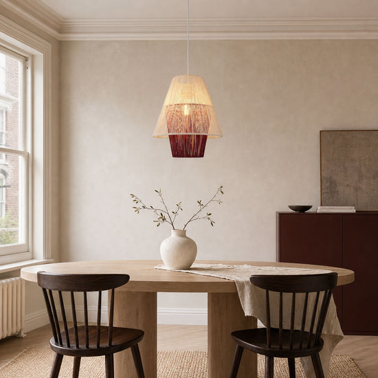 Lightsin Modern White Pendant Light with Purple Paper Rope Design Lightsin UK 
