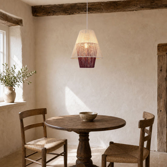 Lightsin Modern White Pendant Light with Purple Paper Rope Design Lightsin UK 