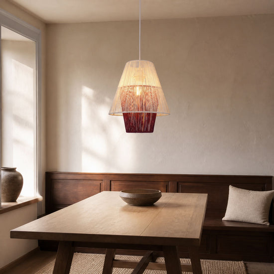 Lightsin Modern White Pendant Light with Purple Paper Rope Design Lightsin UK 