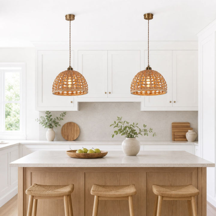 Lightsin Nature-Inspired Wooden Dome Warm Glow Pendant Light Lightsin UK 