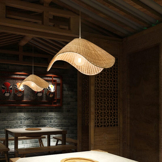 Lightsin Rustic Rattan Handcrafted Pendant Light for Living Room Lightsin UK 