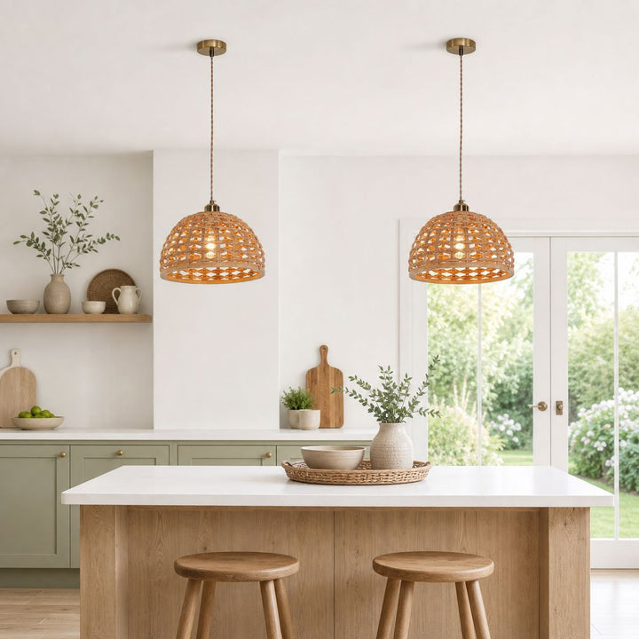 Lightsin Nature-Inspired Wooden Dome Warm Glow Pendant Light Lightsin UK 