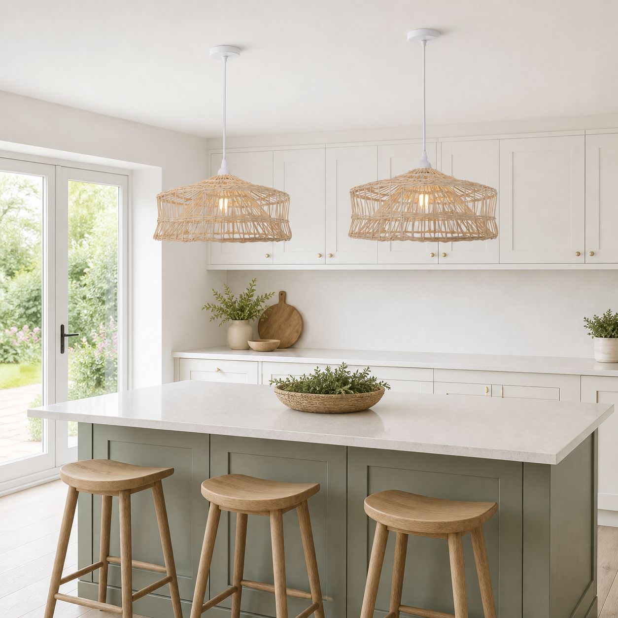 Lightsin NestLine Handwoven Shallow Pendant Lamp Lightsin UK 