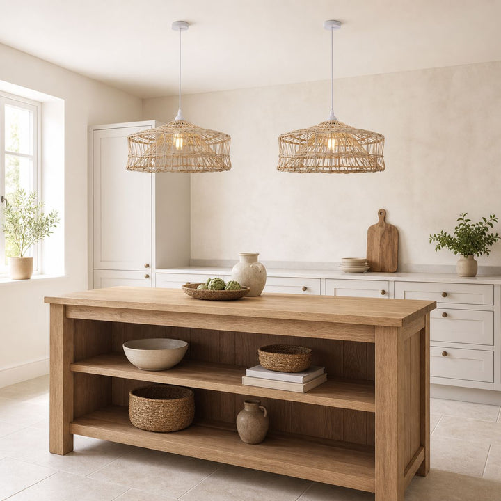 Lightsin NestLine Handwoven Shallow Pendant Lamp Lightsin UK 