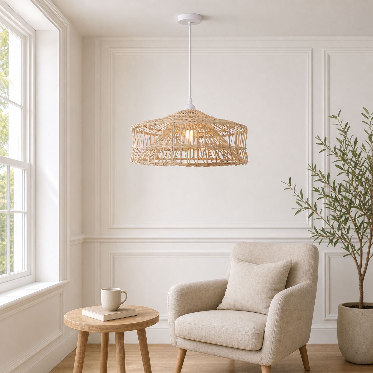 Lightsin NestLine Handwoven Shallow Pendant Lamp Lightsin UK 
