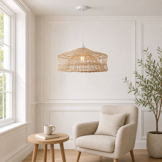 Lightsin NestLine Handwoven Shallow Pendant Lamp Lightsin UK 