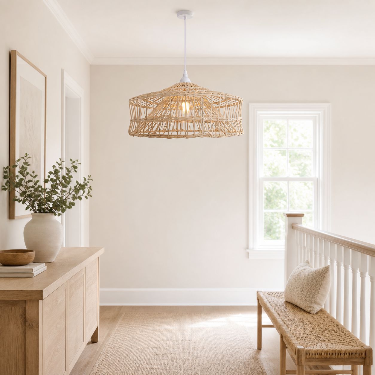 Lightsin NestLine Handwoven Shallow Pendant Lamp Lightsin UK 
