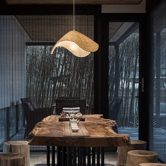 Lightsin Rustic Rattan Handcrafted Pendant Light for Living Room Lightsin UK 