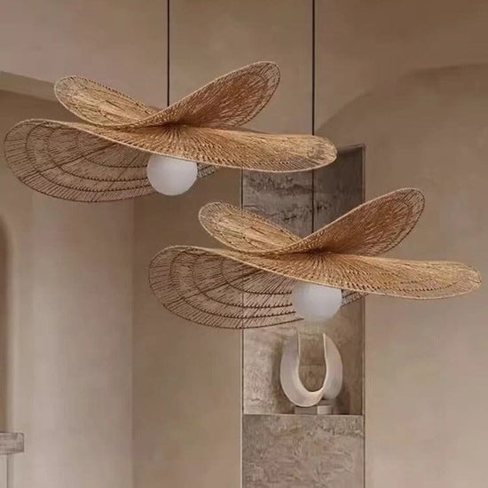 Lightsin Vintage Countryside Rattan Craft Handwoven Creative Pendant Light Fixtures Lightsin UK 