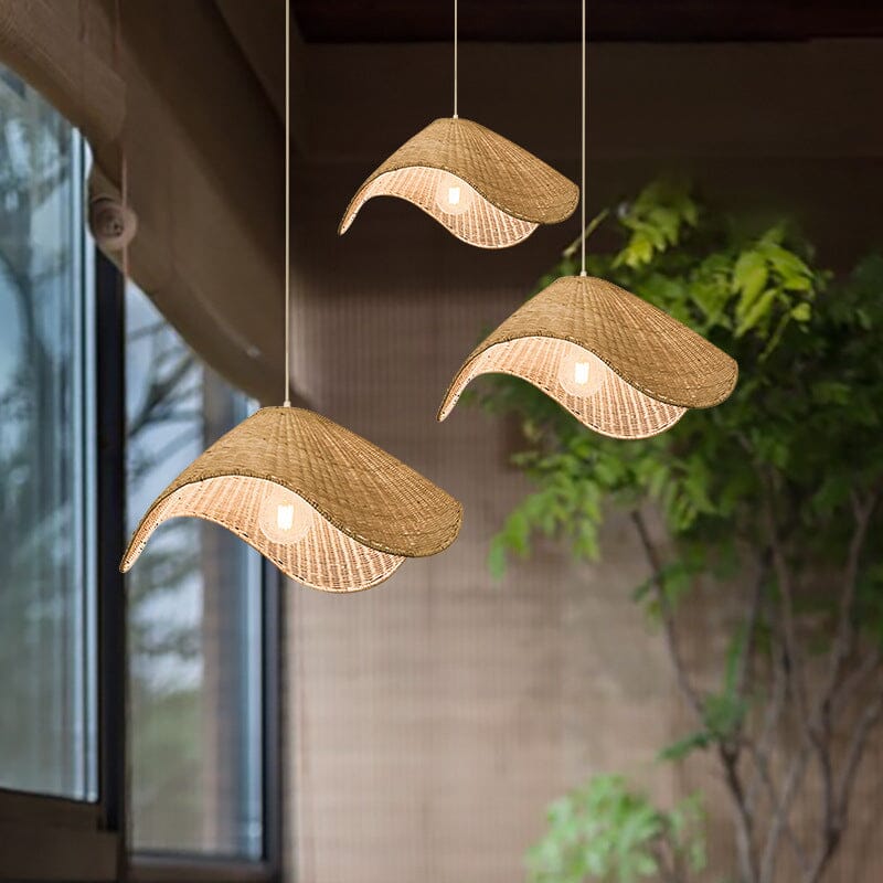 Lightsin Rustic Rattan Handcrafted Pendant Light for Living Room Lightsin UK 