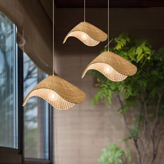 Lightsin Rustic Rattan Handcrafted Pendant Light for Living Room Lightsin UK 