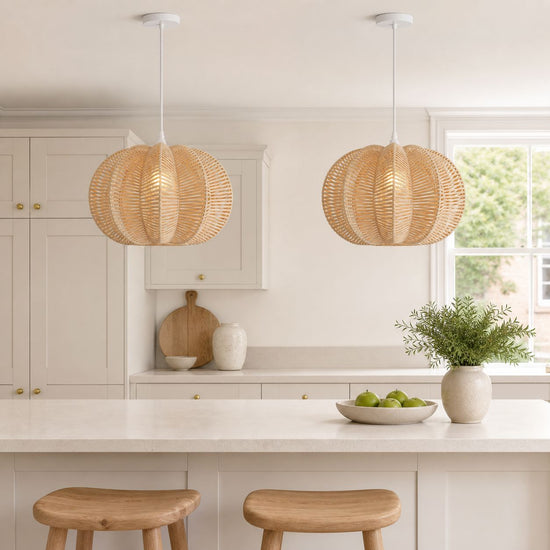 Lightsin Scandinavian Round Rattan Hanging Lamp Lightsin UK 