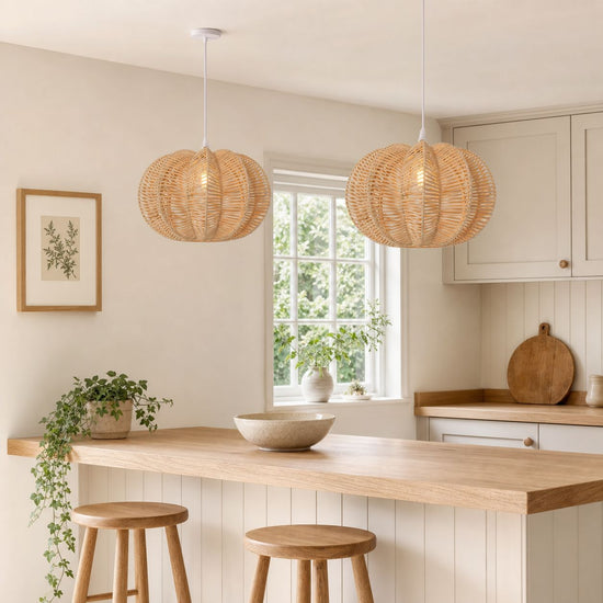 Lightsin Scandinavian Round Rattan Hanging Lamp Lightsin UK 