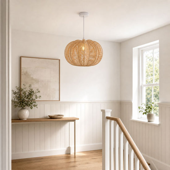 Lightsin Scandinavian Round Rattan Hanging Lamp Lightsin UK 