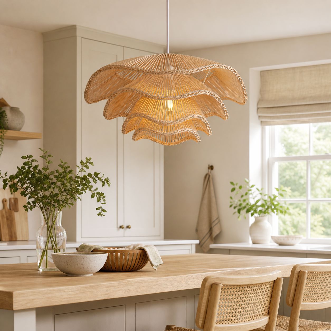 Lightsin Multi-tiered rattan pendant lamp Lightsin UK 