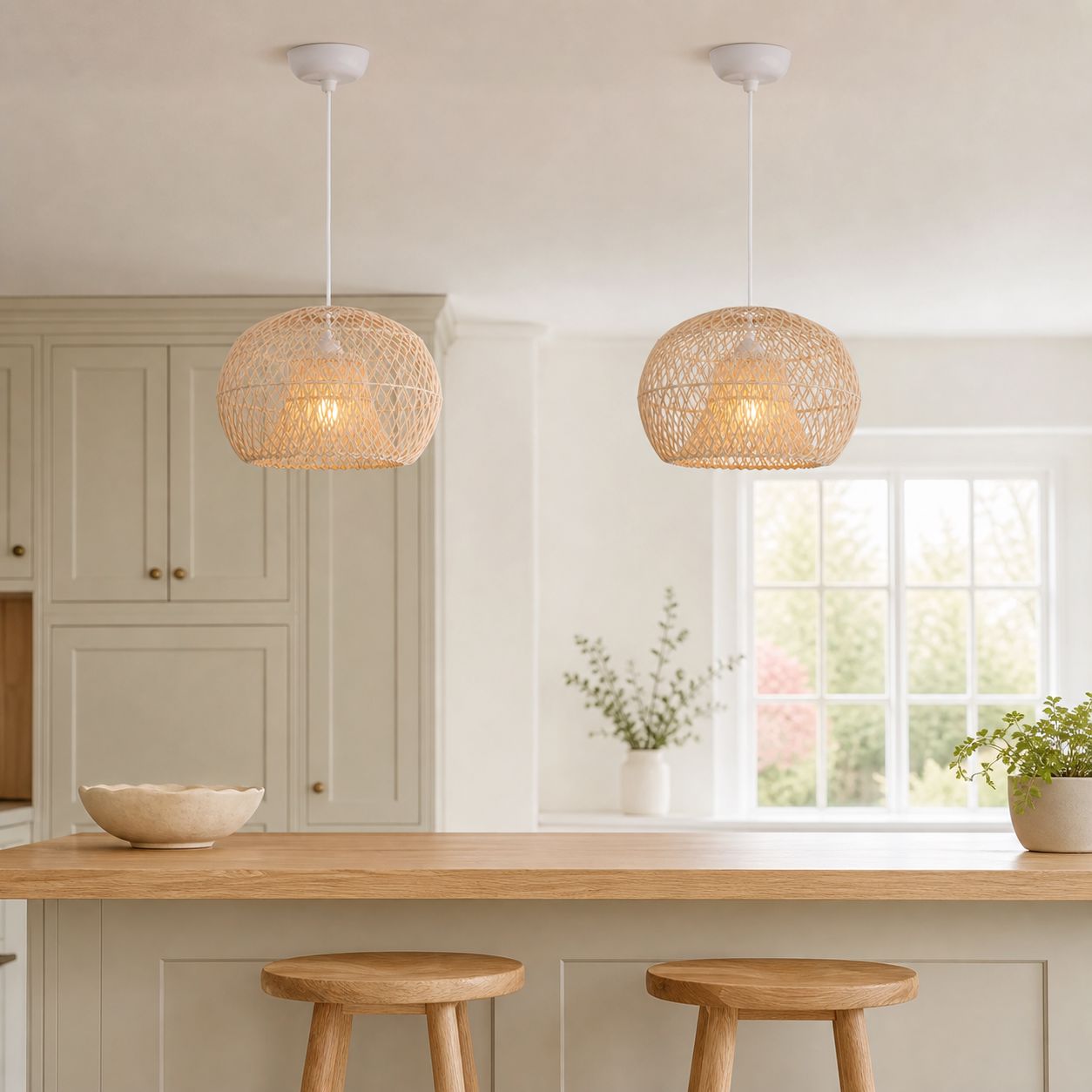 Lightsin SolNest Boho Rattan Hanging Lamp Lightsin UK 