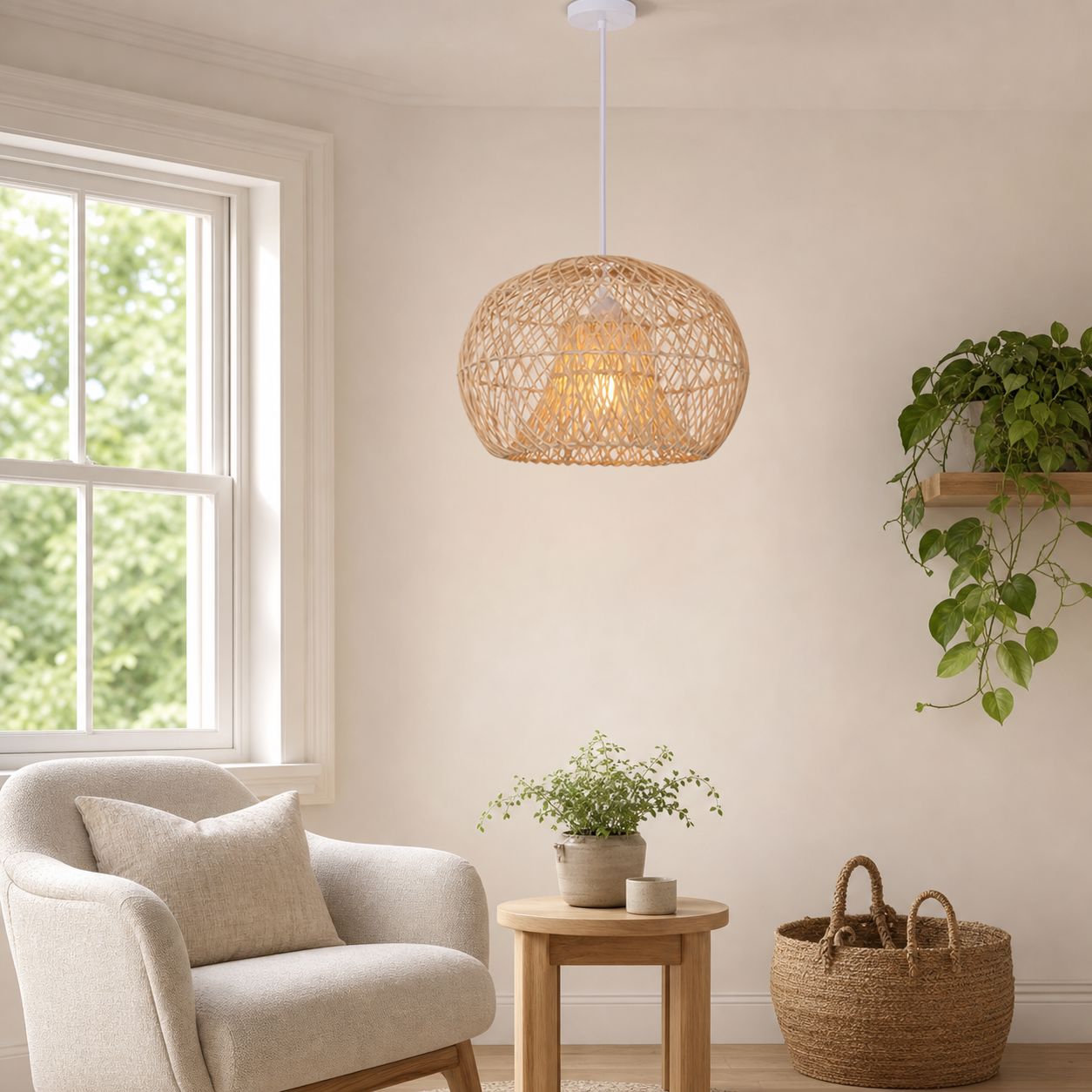 Lightsin SolNest Boho Rattan Hanging Lamp Lightsin UK 