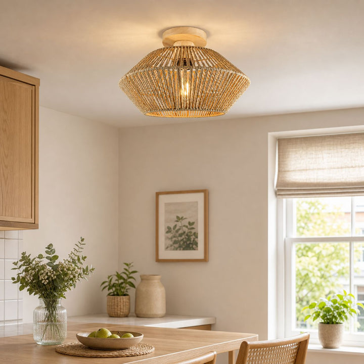Lightsin Vintage Hemp Rope Ceiling Light for Hallways and Corridors Lightsin UK 