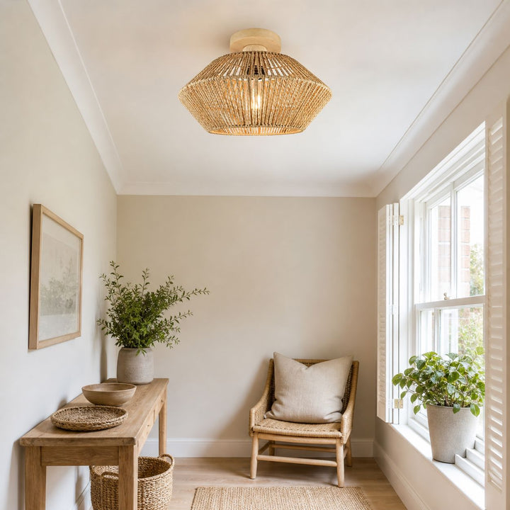 Lightsin Vintage Hemp Rope Ceiling Light for Hallways and Corridors Lightsin UK 