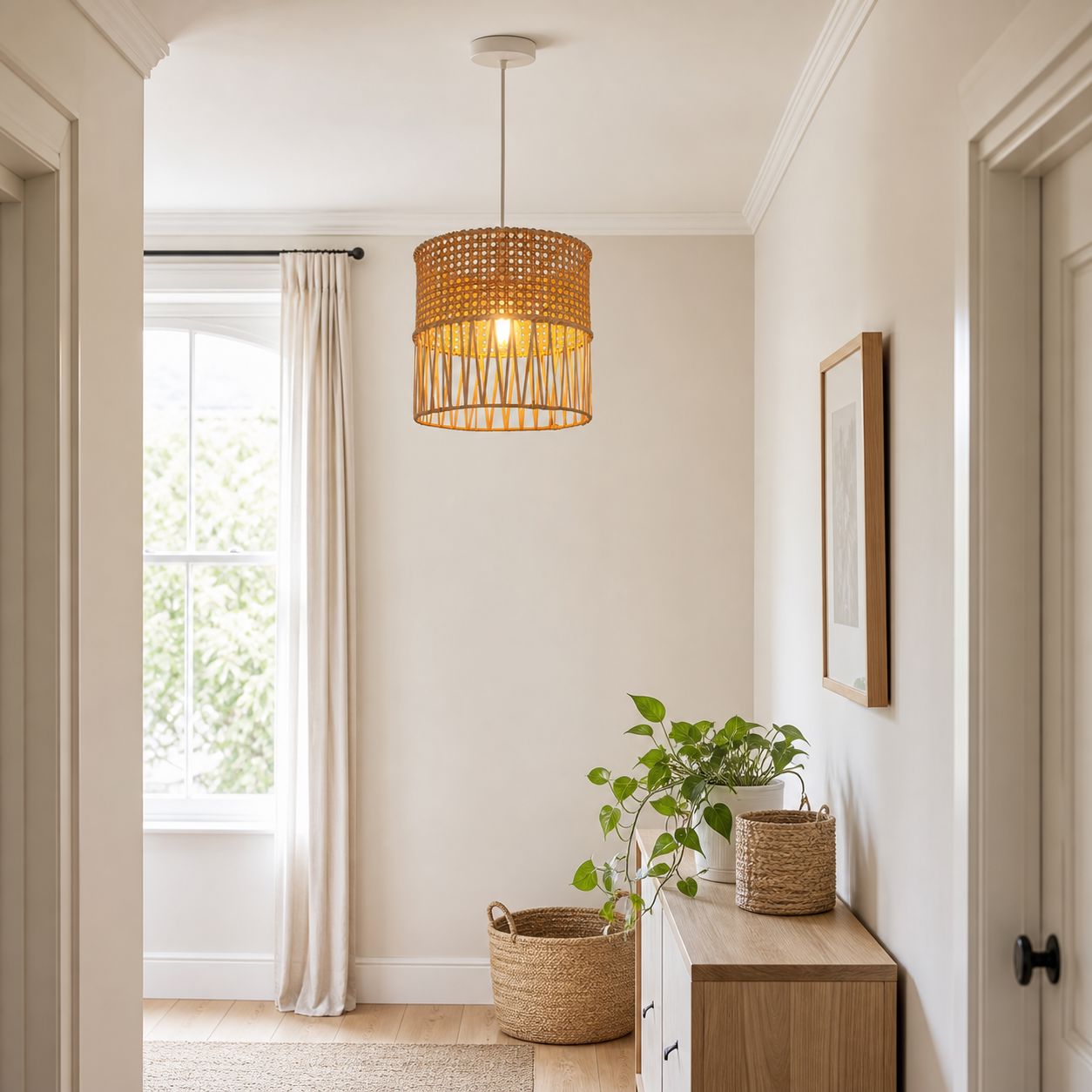 Lightsin Wabi-Sabi Style Hand-woven Rattan Pendant Light Lightsin UK 