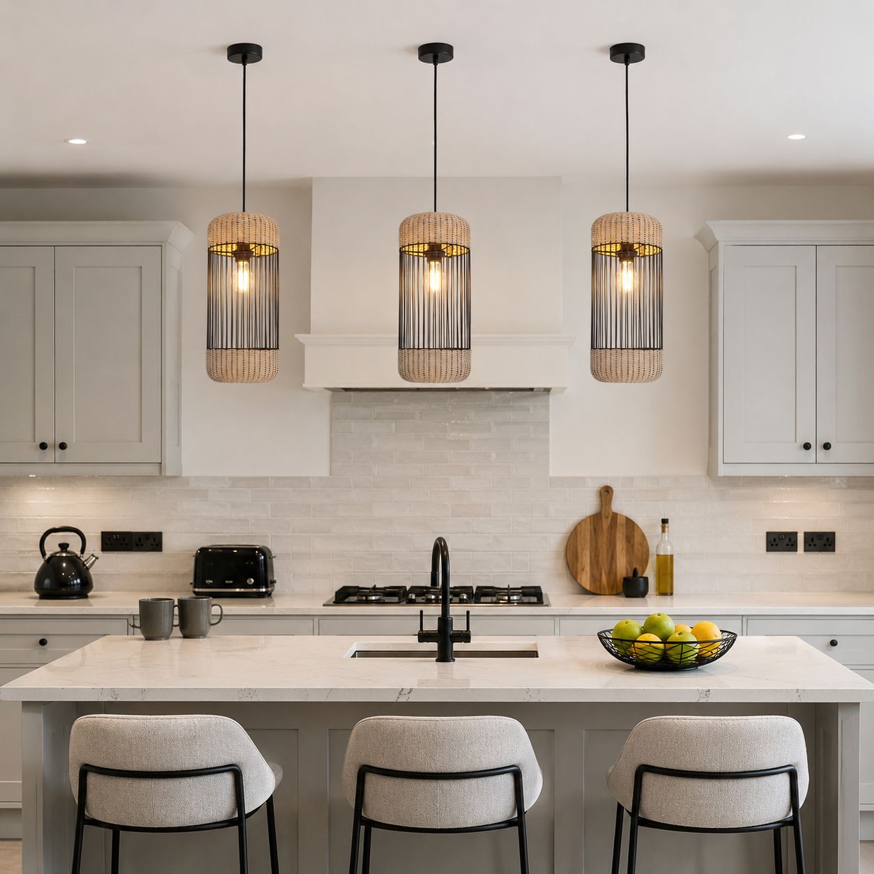 Lightsin Cylinder-Inspired Rattan Pendant Light for Warm Natural Elegance Lightsin UK 