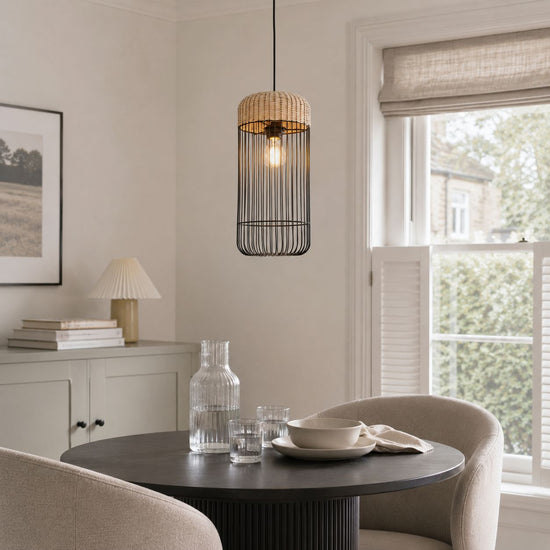Glyph-Lightsin Woven Rattan Cylinder Pendant Light for Warm and Inviting Spaces Lightsin UK 