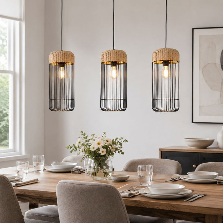 Glyph-Lightsin Woven Rattan Cylinder Pendant Light for Warm and Inviting Spaces Lightsin UK 