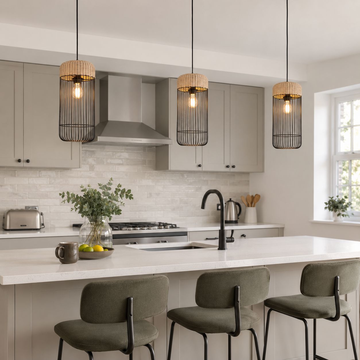Glyph-Lightsin Woven Rattan Cylinder Pendant Light for Warm and Inviting Spaces Lightsin UK 