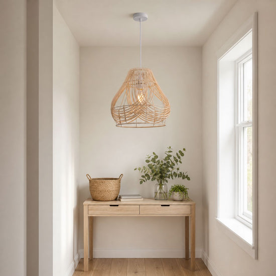 Lightsin Woven Whisper Natural Rattan Pendant Light for Serene Living Lightsin UK 