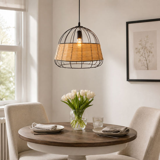 Glyph-Lightsin Handcrafted Rattan Pendant Light with Iron Frame for Home Decor Lightsin UK 