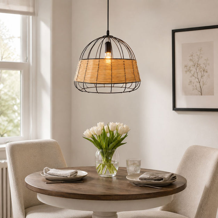 Glyph-Lightsin Handcrafted Rattan Pendant Light with Iron Frame for Home Decor Lightsin UK 