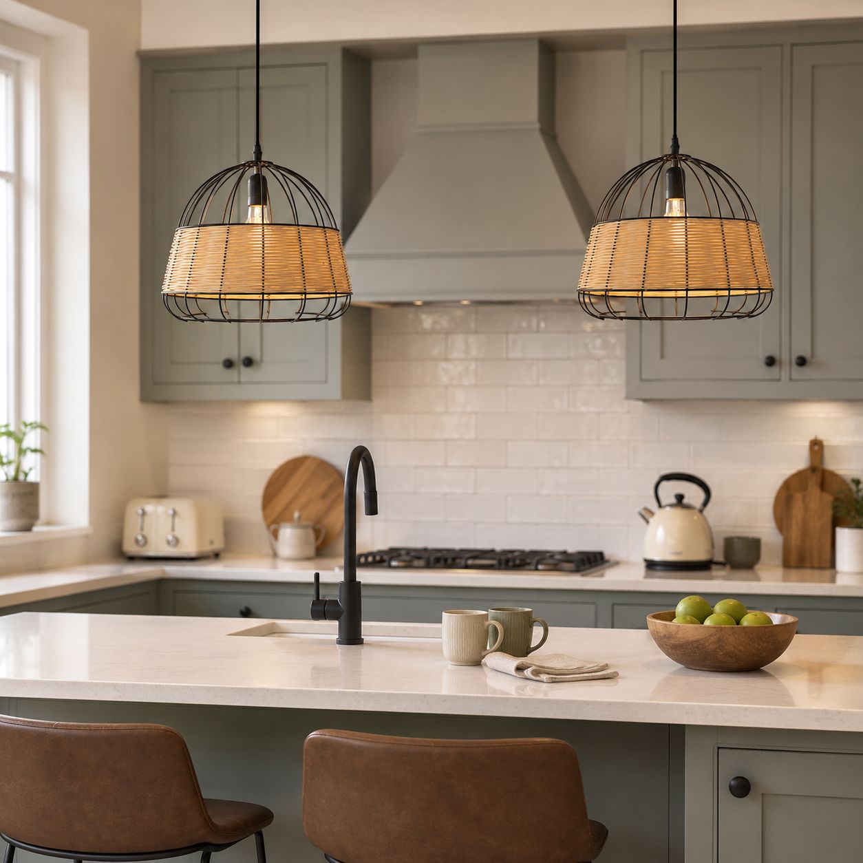 Glyph-Lightsin Handcrafted Rattan Pendant Light with Iron Frame for Home Decor Lightsin UK 