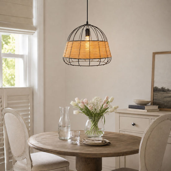 Lightsin Handcrafted Rattan Pendant Light with Iron Frame for Home Decor Lightsin UK 